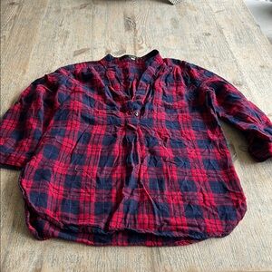 Red and Blue Plaid Men's Shirt
